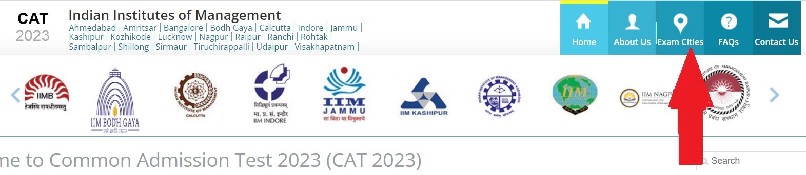 check here cat exam centre list 2023
